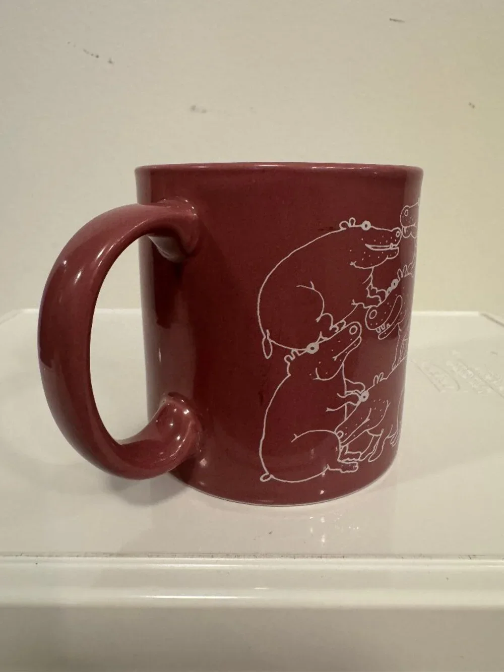 Vintage Taylor & Ng 1979 Naughty Hippos Orgy Ceramic Coffee Mug Mauve